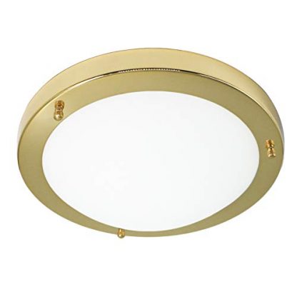 IMVSINCERE Gold 18W IP44 Glass Ceiling Lights, Ø 31cm, 4000K, 1360LM, Lighting for Bathroom, Kitchen, Hallway, Office, Corridor, Flush Ceiling Light, Bath Ceiling Light,Gold