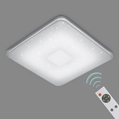 BKZO 22W LED Ceiling Lighting, 42cm Dimmable Ceiling Lights with Remote Control for Living Room/Dining Room/Bedroom/Hallway/Office,3000-5500K, Square