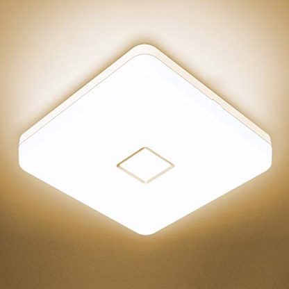 Onforu 24W Bathroom Ceiling Light, 2100lm IP54 Waterproof Super Bright Led Ceiling Lighting, 2700K Warm White Flush Mount Square Ceiling Lamp for Living Room, Office, Lounge,Bedroom,Balcony