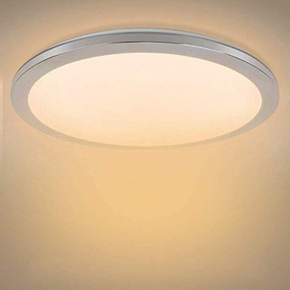 PADMA Bathroom Light Ceiling 18W Flush Round LED Ceiling Lighting, Ultra-Thin Ceiling Lights IP44 Waterproof 3000K 1440LM Warm White Ceiling Light for Kitchen, Hallway, Bedroom, Living Room Ø30cm