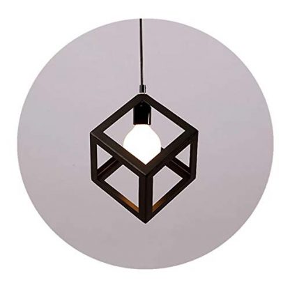 Metal Pendant Light Black Matt Celing Lighting with Unique Geometric Design E27 Base 1- Light