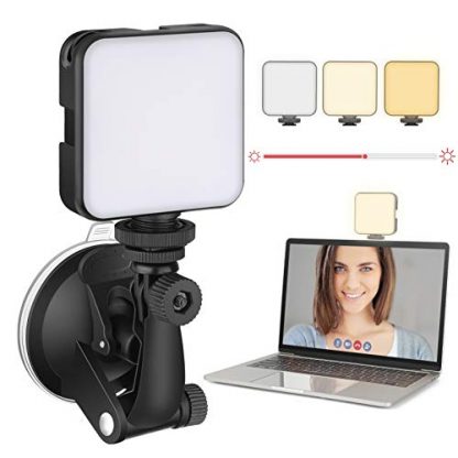 Video Conference Lighting Kit, Laptop Webcam Lighting with Suction Cup, LED Camera Light for Photography, Zoom Meeting, Remote Working, Streaming, Self Broadcasting, Vlogging(Dimmable & Rechargeable)