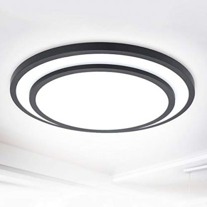 48W LED Flush Mount Ceiling Lighting, Dimmable Ceiling Lights with Remote Control for Living Room/Dining Room/Bedroom/Hallway/Office,3000-6000K,Black