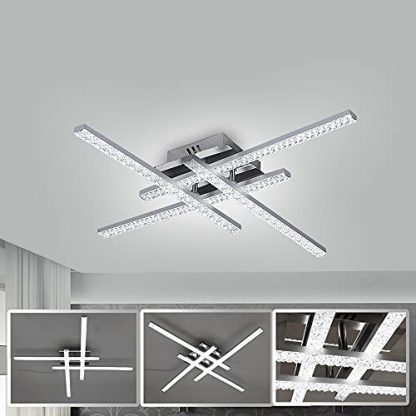 LED Ceiling Light 24W Modern LED Ceiling Lamp 4 Built-in LED Boards Natural White Metal Ceiling Lighting Fixture for Living Rooms Bedroom Hallway Office