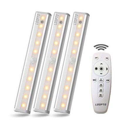 Battery Kitchen Lights 3 Pack with Remote | LDOPTO Wardrobe Under Counter Lights for Kitchen | Battery Operated Lights | Bedroom Lights | Battery Lights for cupboards led Lights with Remote