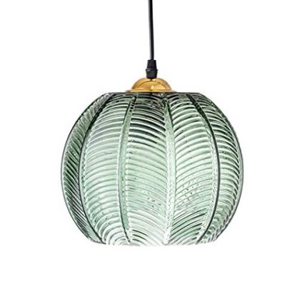 ZZXX Glass Pendant Light Green Lampshade Modern Ceiling lighting Nordic Art Deco Lamp living room dining room bedroom kitchen lounge indoor Hanging lamp,E27,20cm