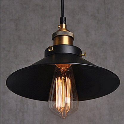 Retro Pendant Light Shade Vintage Industrial Ceiling Lighting LED Restaurant Loft Black Lamp Shade Kitchen Coffee-Shop Chandelier E27 Base