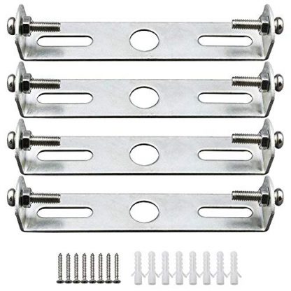 KingYH 4 Pack Lighting Fixture Ceiling Plate Bracket 105mm Plate Earthed with Screws Suspension Ceiling Pendant Light Fitting for Home Office Ceiling Lamp Silver