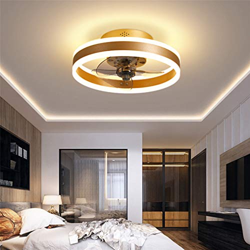 FLYFO Fan Ceiling Light, Silent Ceiling Fan with Lighting and Remote ...