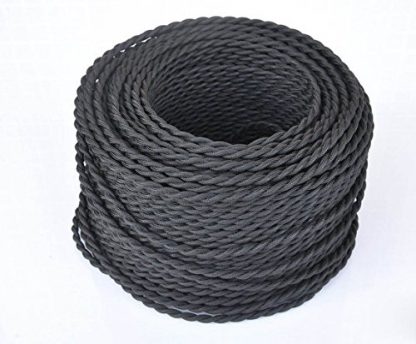 10 Meters Vintage Braided Cable 3 core Black Antique Twisted Woven Silk Lighting Cable Flexible Fabric Wire, DIY Electrical Cord