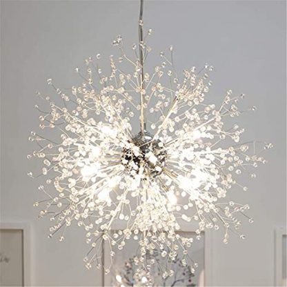 Chandeliers Modern Crystal Firework LED Light,Indoor Stainless Steel Crystal Pendant Lighting Ceiling Light Fixtures Chandeliers Lighting (Cold White)