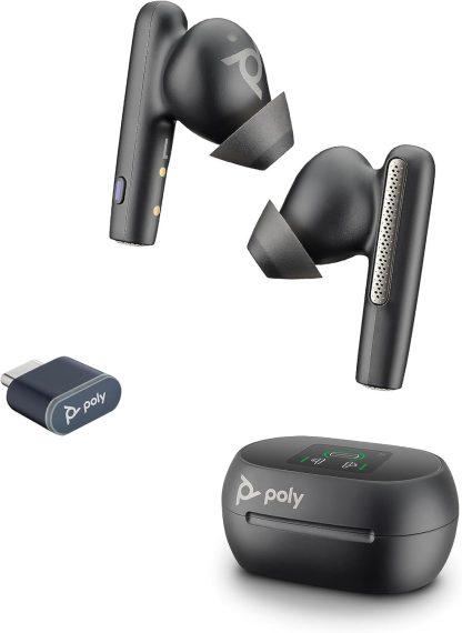 Poly Voyager Free 60+ with Touchscreen Charge Case (Black, BT700C)